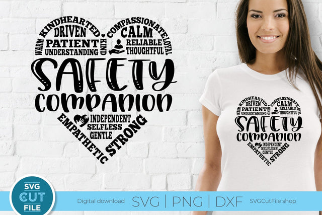 Safety Companion svg with subway art heart SVG SVG Cut File 