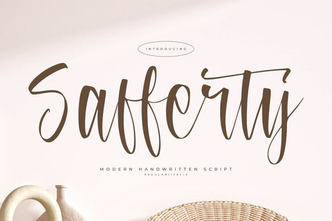 Safferty - Modern Handwritten Script Font Letterena Studios 
