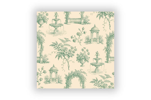 Sage Green Toile Digital Paper Pack, Seamless Floral Pattern Bundle, Printable Scrapbook Paper, French Country Botanical Design Bundle Digital Pattern FloridPrintables 