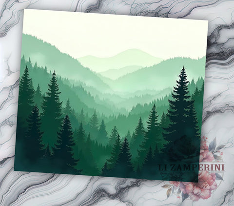 Sage Green Tumbler, Forest Design, Nature Drinkware, 20oz Tumbler, Sublimation Wrap, Eco-Friendly Gifts, Woodland Decor Sublimation Li Zamperini 