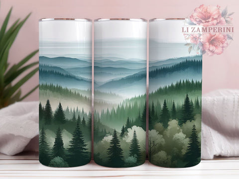 Sage Green Tumbler, Forest Design, Nature Drinkware, 20oz Tumbler, Sublimation Wrap, Eco-Friendly Gifts, Woodland Decor Sublimation Li Zamperini 
