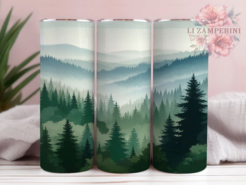 Sage Green Tumbler, Forest Design, Nature Drinkware, 20oz Tumbler, Sublimation Wrap, Eco-Friendly Gifts, Woodland Decor Sublimation Li Zamperini 