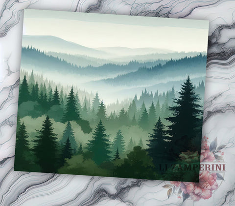 Sage Green Tumbler, Forest Design, Nature Drinkware, 20oz Tumbler, Sublimation Wrap, Eco-Friendly Gifts, Woodland Decor Sublimation Li Zamperini 