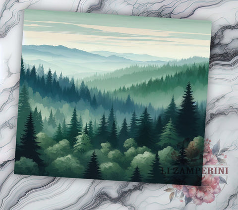 Sage Green Tumbler, Forest Design, Nature Drinkware, 20oz Tumbler, Sublimation Wrap, Eco-Friendly Gifts, Woodland Decor Sublimation Li Zamperini 