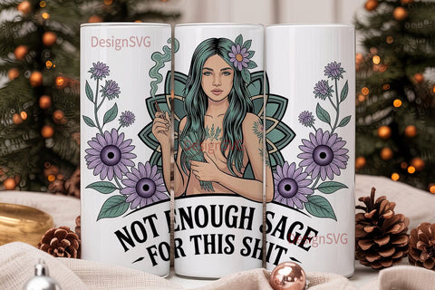 Sage & Sunflower 20oz Tumbler Wrap Sublimation DesignSVG 