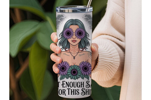 Sage & Sunflowers 20oz Tumbler Wrap Sublimation DesignSVG 