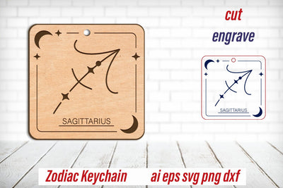 Sagittarius keychain svg, Zodiac sign, Astrology laser engraving SVG AnastasiyaArtDesign 