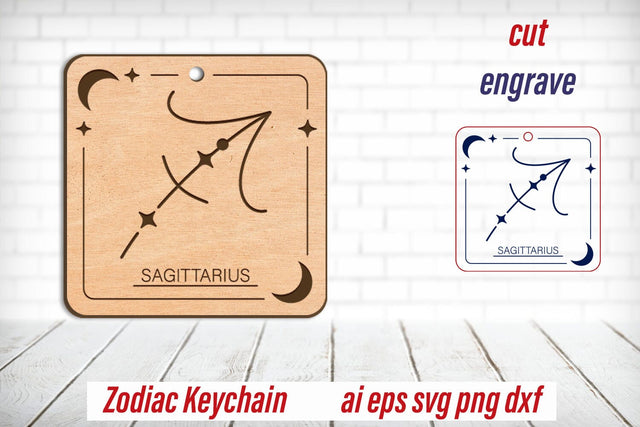 Sagittarius keychain svg, Zodiac sign, Astrology laser engraving SVG AnastasiyaArtDesign 
