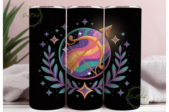 Sagittarius Zodiac 20oz Tumbler Wrap Sublimation PixelChick 