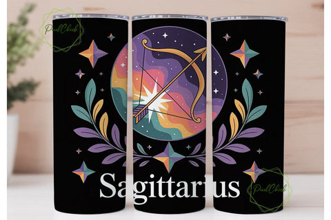 Sagittarius Zodiac 20oz Tumbler Wrap Sublimation PixelChick 