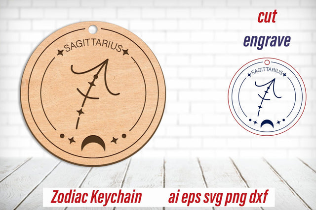Sagittarius zodiac keychain laser engraving, Horoscope, Astrology sign SVG AnastasiyaArtDesign 