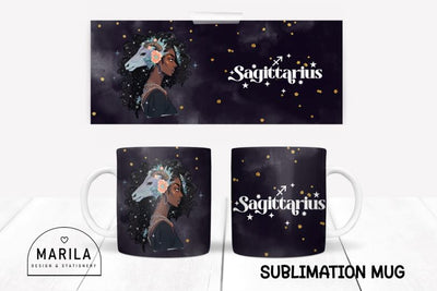 Sagittarius Zodiac Sign Mug Sublimation, design Coffee Mug Sublimation Marilakits 