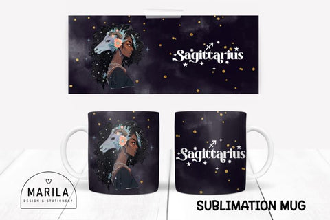 Sagittarius Zodiac Sign Mug Sublimation, design Coffee Mug Sublimation Marilakits 