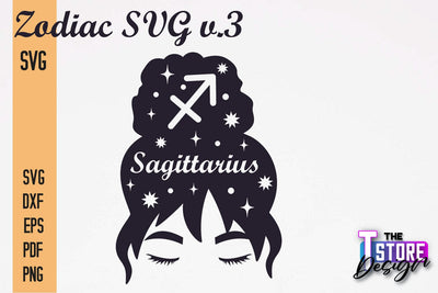 Sagittarius Zodiac SVG |Zodiac Signs SVG Design | Astrology Design SVG The T Store Design 