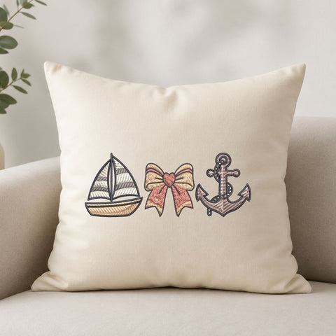 Sailboat Bow Anchor Machine Embroidery Design – Nautical Coastal Embroidery File Embroidery/Applique DESIGNS PatternFeed8 