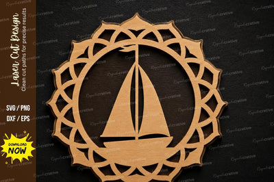 Sailboat Mandala SVG Laser Cut Svg Design SVG Regulrcrative 