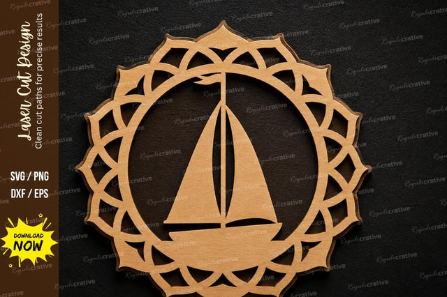 Sailboat Mandala SVG Laser Cut Svg Design SVG Regulrcrative 