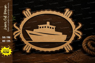 Sailboat Ocean Nautical Wall Decor Laser Cut SVG File SVG Regulrcrative 