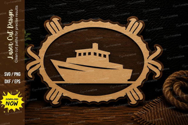 Sailboat Ocean Nautical Wall Decor Laser Cut SVG File SVG Regulrcrative 