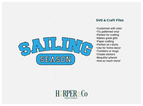 Sailing Season Laser SVG EPS Cut File SVG HarperNCo 