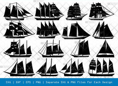 Sailing Ship Mast Silhouette Svg Cricut Cut Files Png Bundle SVG ETC Craft 