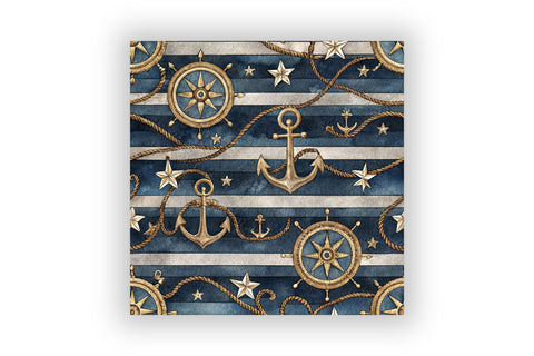 Sailor Stripe Digital Paper Pack, Seamless Watercolor Nautical Pattern Bundle, Printable Scrapbook Paper, Navy Anchor Stripe Design Collection Digital Pattern FloridPrintables 