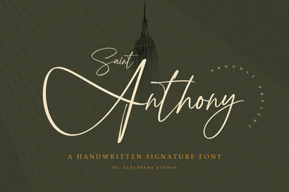 Saint Anthony - Handwritten Font Font Alpaprana Studio 