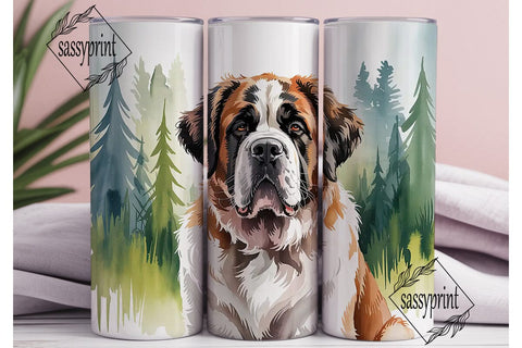 Saint Bernard Dog 20oz Tumbler Wrap Sublimation sassyprint 