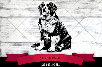 Saint Bernard SVG, Dog SVG, Logo - Digital Download with Commercial License for Cricut, Silhouette, Scan N Cut Crafting SVG Loveleen Kaur 
