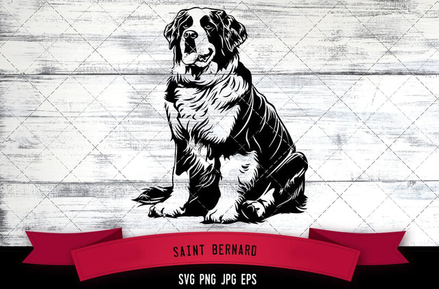 Saint Bernard SVG, Dog SVG, Logo - Digital Download with Commercial License for Cricut, Silhouette, Scan N Cut Crafting SVG Loveleen Kaur 