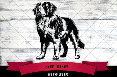 Saint Bernard SVG, Dog SVG, Logo - Digital Download with Commercial License for Cricut, Silhouette, Scan N Cut Crafting SVG Loveleen Kaur 