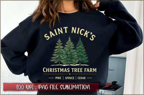 Saint nick's christmas tree fram pine. spruce. cedar Sublimation Sublimation Shetara Begum 