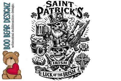 Saint Patrick Day Clipart Sublimation Boo Bear Designz 