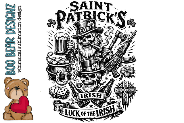 Saint Patrick Day Clipart Sublimation Boo Bear Designz 