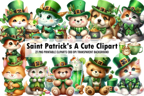 Saint Patrick's A Cute Clipart Sublimation Rupkotha 