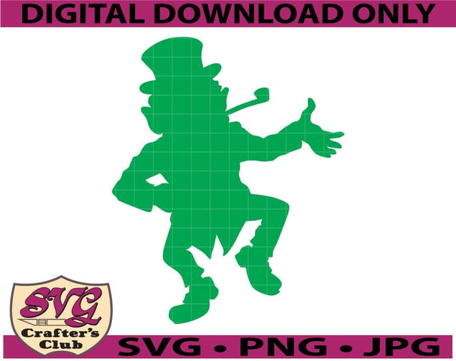 Saint Patrick's Day Leprechaun with Pipe Silhouette Design SVG SVG SVG Crafter's Club 