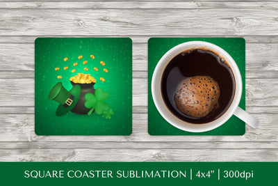 Saint Patrick’s Day square coaster sublimation design PNG 03 SVG LaBelezoka 