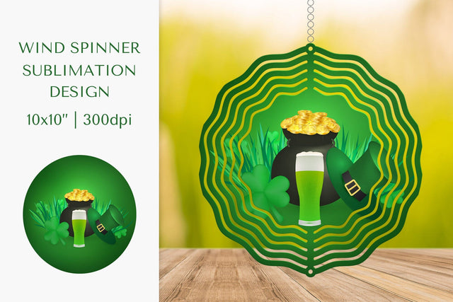 Saint Patricks Day Wind Spinner Sublimation Design PNG Sublimation LaBelezoka 