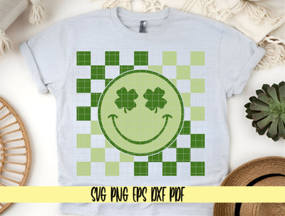 Saint Patty's Day Retro Smile Face - St Patrick's Day - Digital Cut File for Cricut - SVG PNG PDF DXF EPS SVG DigitalDesigns365 