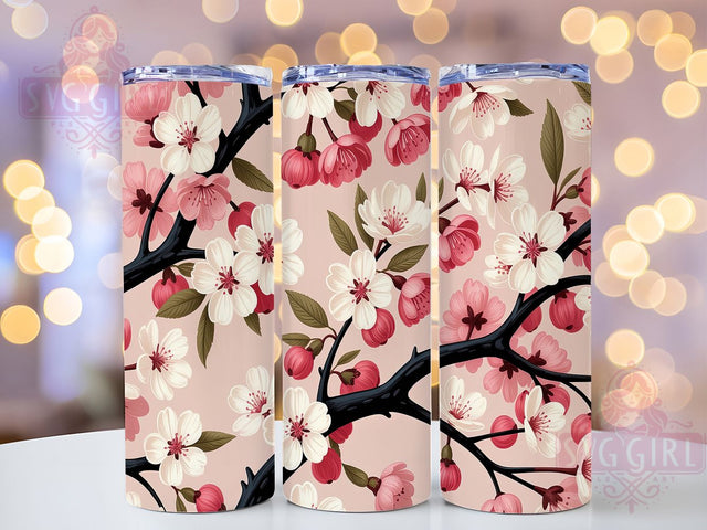 Sakura Blossom Pink Beauty Tumbler, Japanese Flower Design, Spring Blossom Present, Asian Art Tumbler, Pink Flower Gift, Oriental Design Cup, Floral Beauty Gift Sublimation SvggirlplusArt 