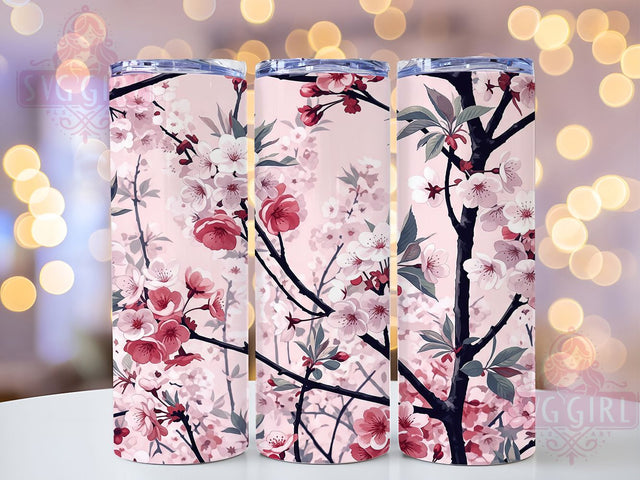 Sakura Blossom Pink Beauty Tumbler, Japanese Flower Design, Spring Blossom Present, Asian Art Tumbler, Pink Flower Gift, Oriental Design Cup, Floral Beauty Gift Sublimation SvggirlplusArt 