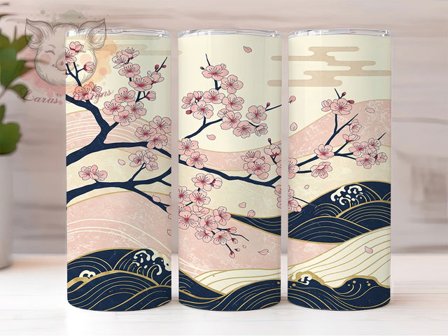 Sakura Cherry Blossom Spring Tumbler, Cherry Blossom Design, Spring Drinkware, 20oz Sublimation Wrap, Japanese Aesthetic, Floral Mug, Nature Lover Gift Sublimation Lara' s Designs 