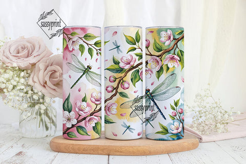 Sakura Dragonfly 20oz Tumbler Wrap Sublimation sassyprint 