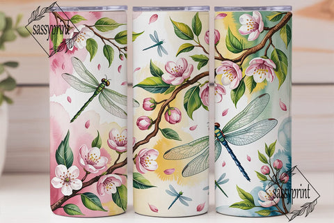 Sakura Dragonfly 20oz Tumbler Wrap Sublimation sassyprint 