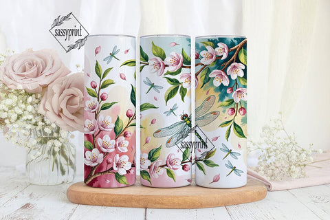 Sakura Dragonfly 20oz Tumbler Wrap Sublimation sassyprint 