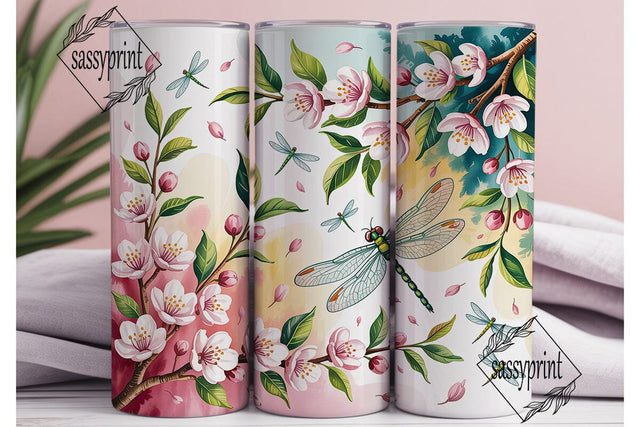 Sakura Dragonfly 20oz Tumbler Wrap Sublimation sassyprint 