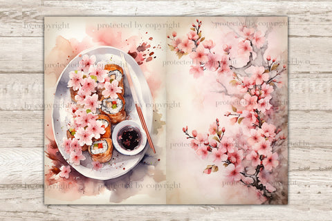 Sakura Junk Journal Pages | Flowers Collage Sheet SVG GlamArtZhanna 