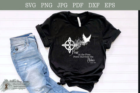 Salem 1692 – Fear Lit the Fires, Power Survived the Ashes | Witch’s Knot dispersed to Raven | Gothic Symbolic Design png jpg eps pdf dxf svg SVG Willow Paige Farms 