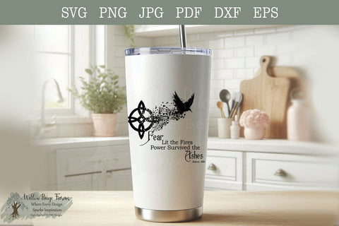 Salem 1692 – Fear Lit the Fires, Power Survived the Ashes | Witch’s Knot dispersed to Raven | Gothic Symbolic Design png jpg eps pdf dxf svg SVG Willow Paige Farms 