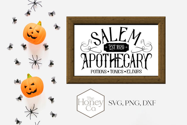 Salem Apothecary SVG PNG DXF Halloween Vintage Sign Instant Download Silhouette Cricut Cut Files Cutting Machine Vector File SVG The Honey Company 